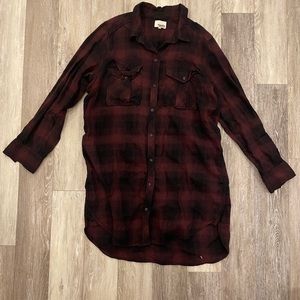 Wilfred free long plaid flannel shirt